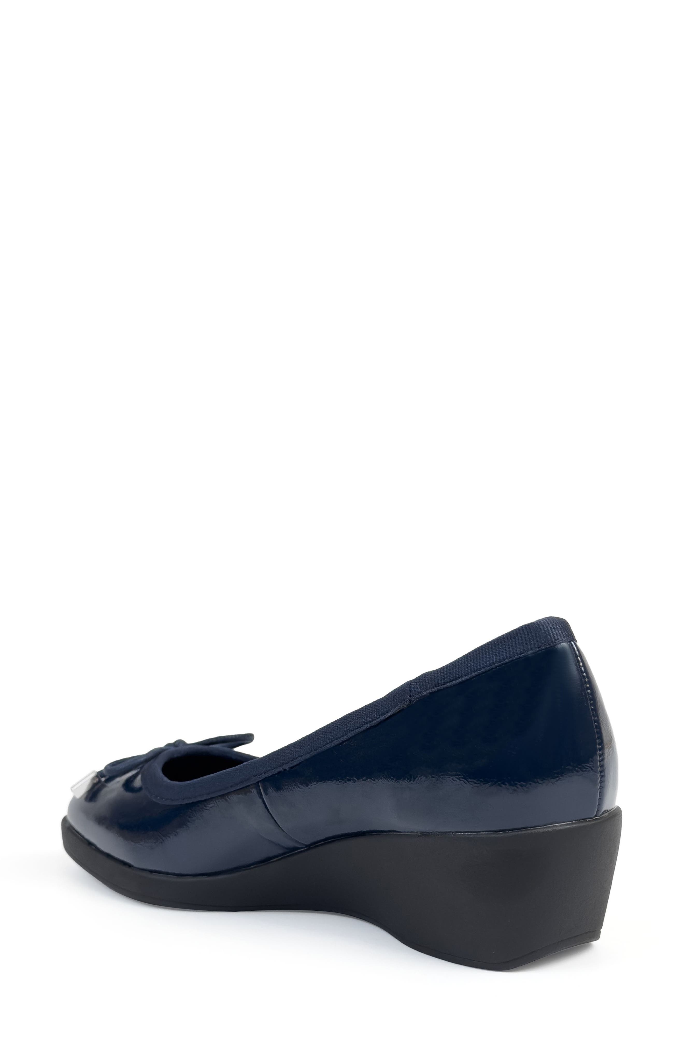 Tema Ballet Wedge Pump, Alternate, color, NAVY CRINKLE FAUX LEATHER
