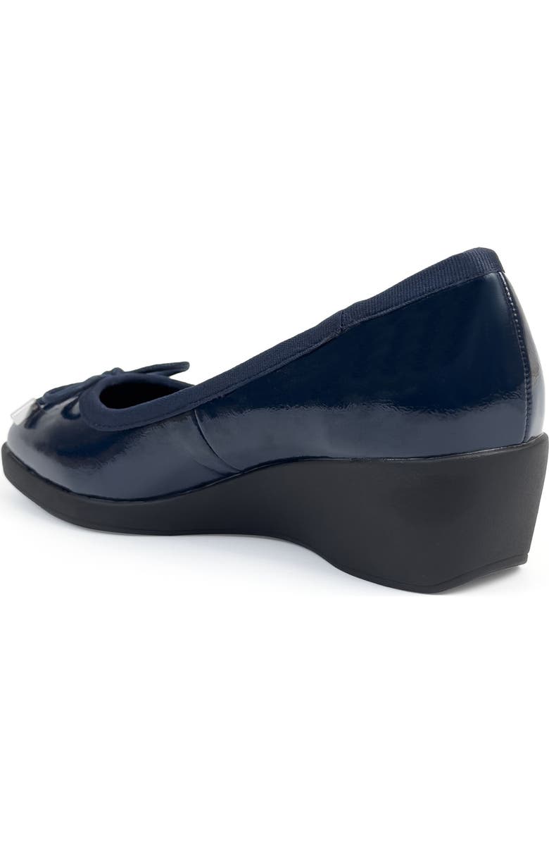 Aerosoles Tema Ballet Wedge Pump, Alternate, color, Navy Crinkle Faux Leather