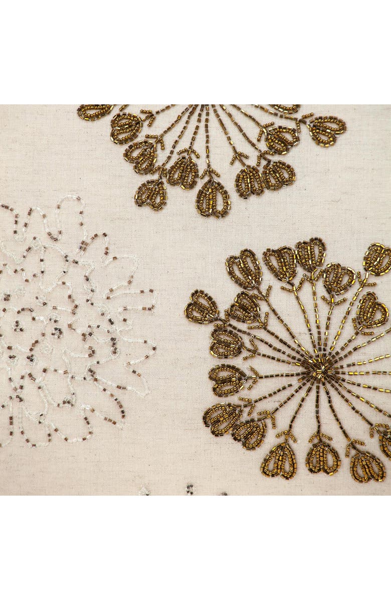 PARKLAND COLLECTION Periwinkle Beaded Accent Pillow, Alternate, color, Beige