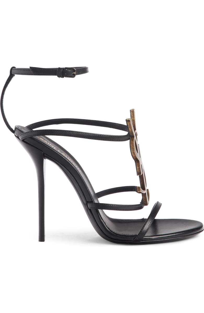 Saint Laurent Cassandra YSL Strappy Sandal, Alternate, color,