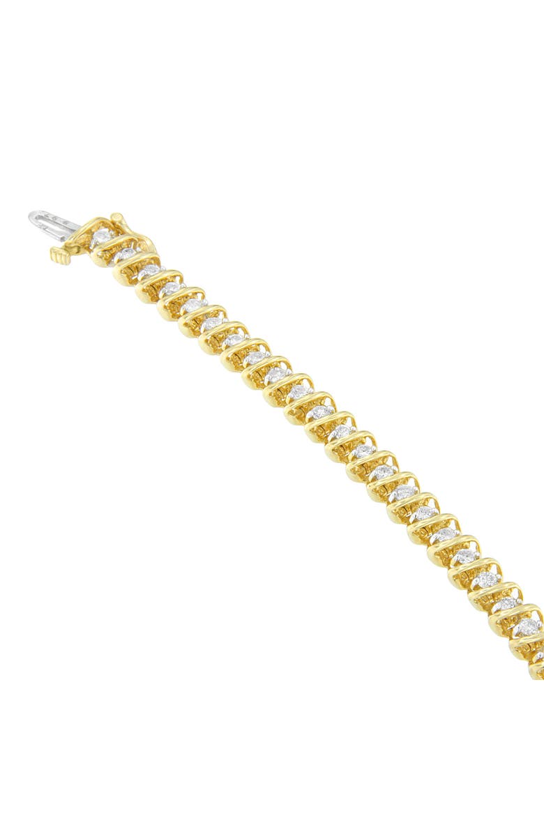 14K Yellow Gold 3.00 cttw Diamond Spiral Link Bracelet, Alternate, color, Yellow