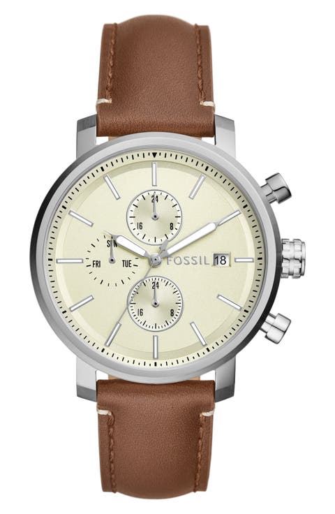 Rhett Leather Strap Watch, 42mm
