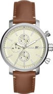 Fossil Rhett Leather Strap Watch, 42mm