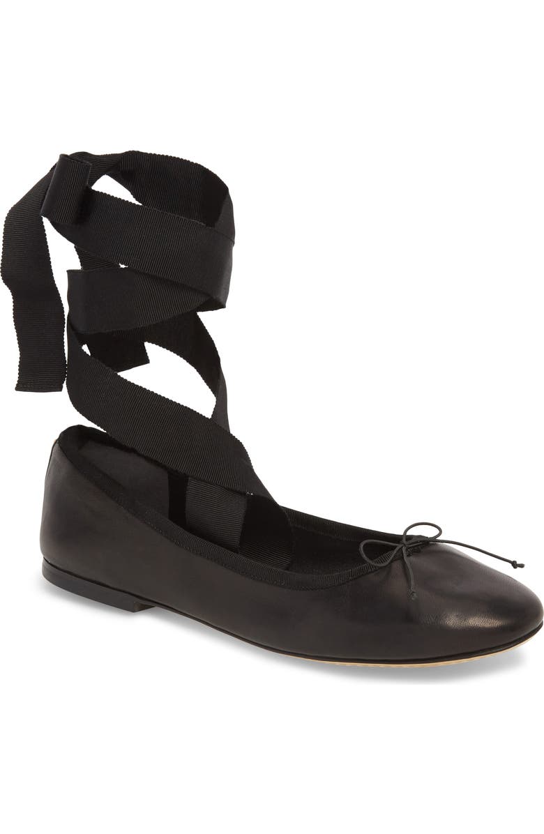 Tory Burch Elodie Lace-Up Ballet Flat, Main, color,