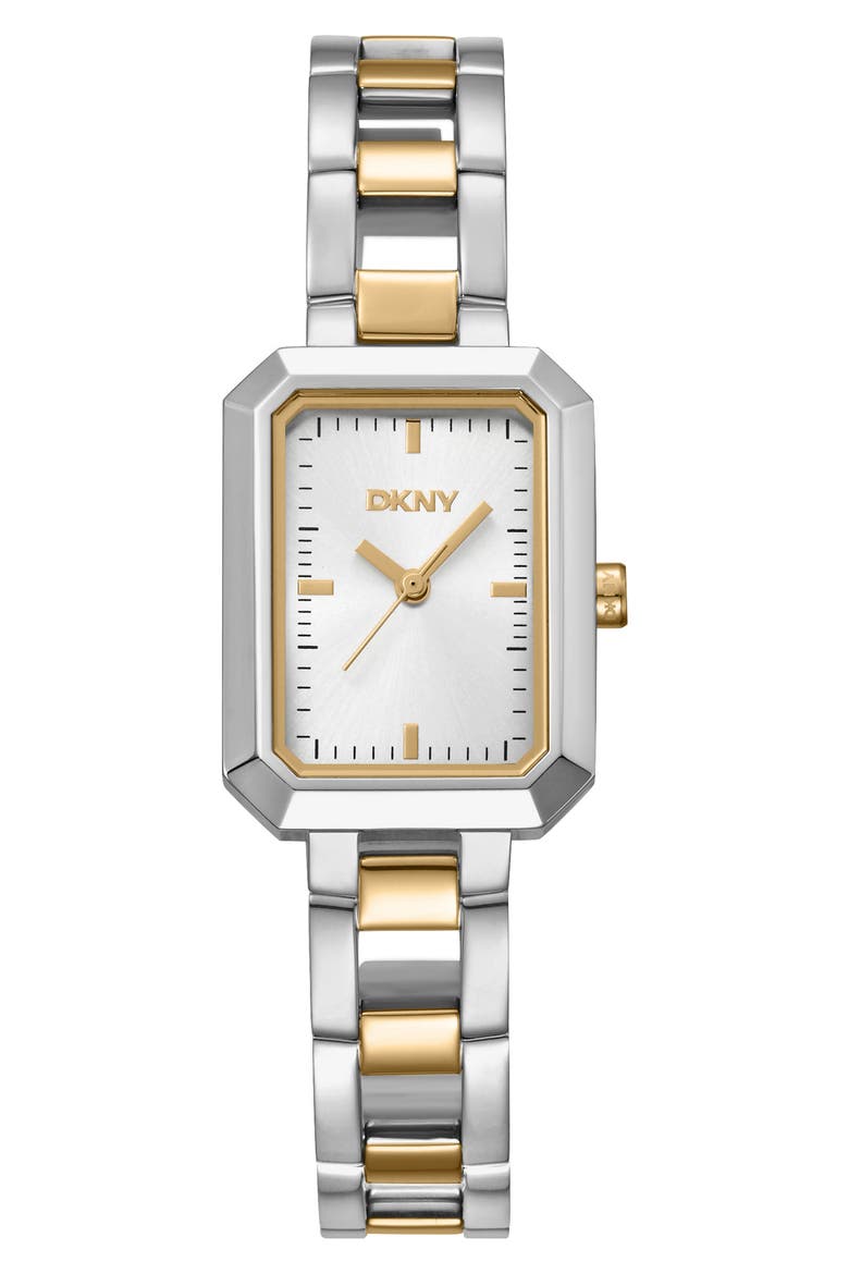 L009 Two Tone Bracelet Watch, Main, color, SILVER