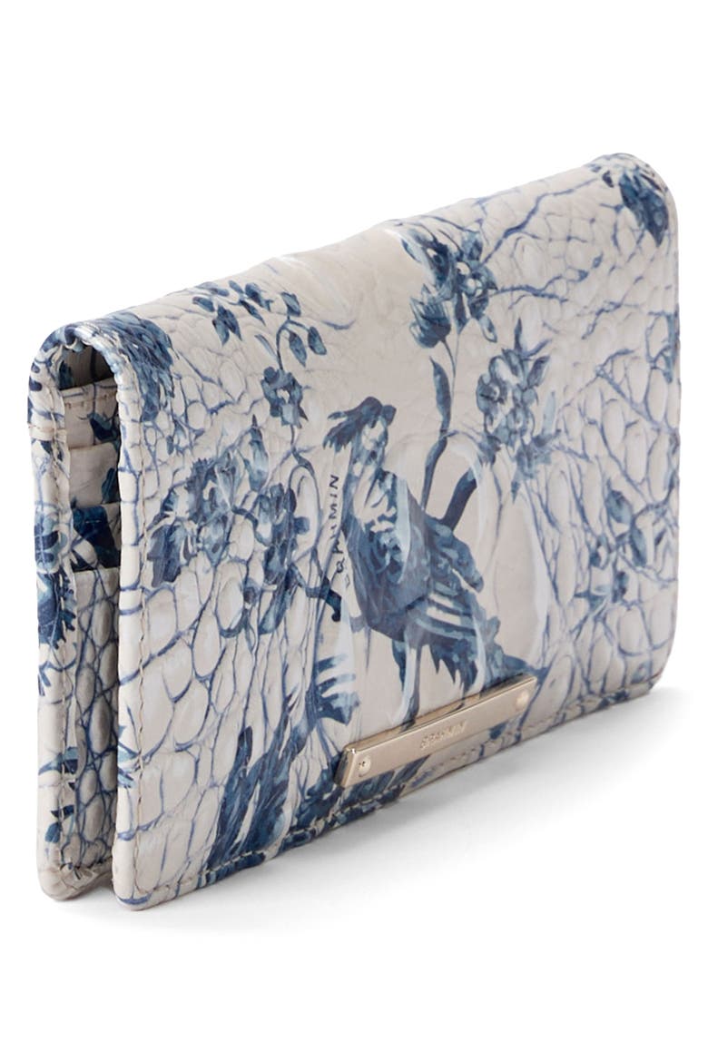 Ady Embossed Leather Continental Wallet, Alternate, color, SONGBIRD