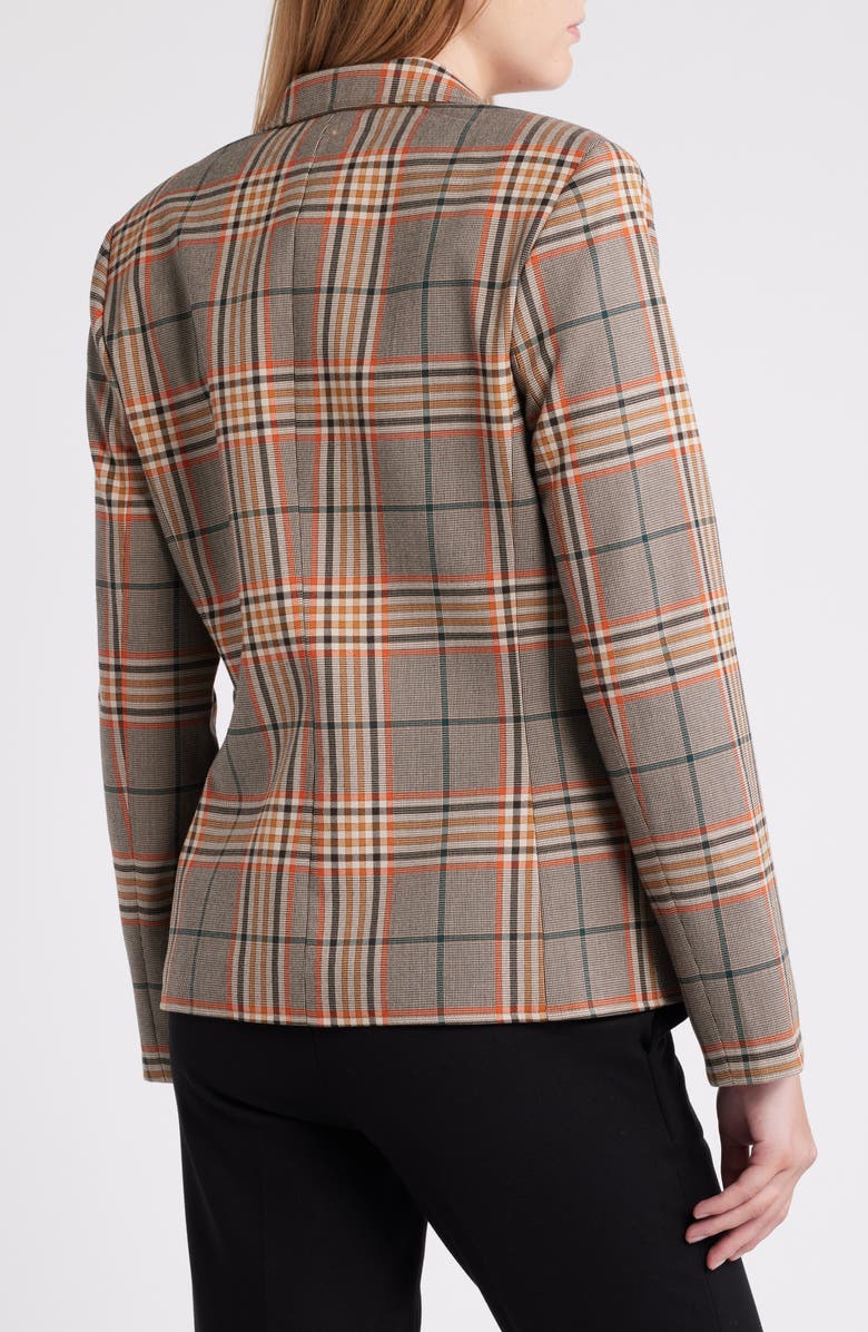Tahari ASL Faux Suede Trim Plaid Jacket, Alternate, color,