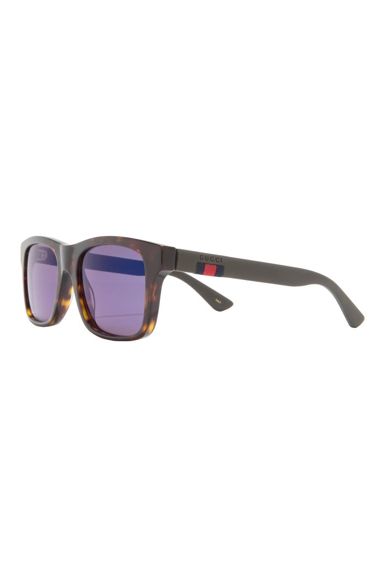 53mm Square Sunglasses, Alternate, color, HAVANA BROWN BLUE