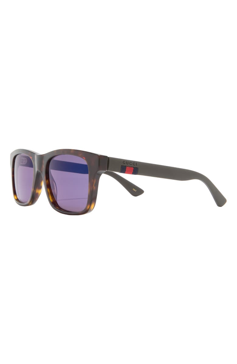 Gucci 53mm Square Sunglasses, Alternate, color, Havana Brown Blue