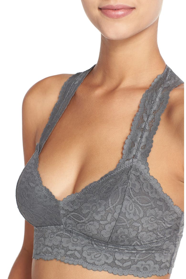Racerback Galloon Lace Bralette, Alternate, color, GRAPHITE