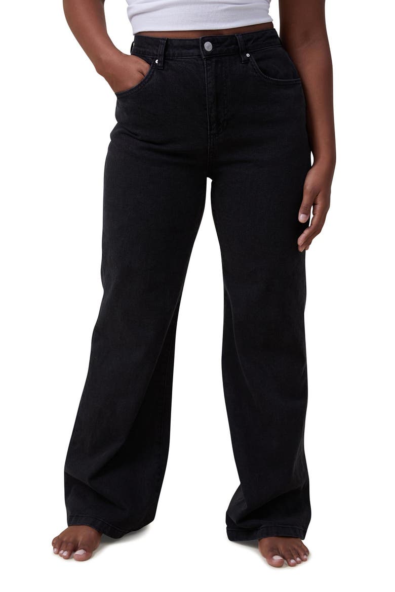 Women's Curvy Stretch Wide Jean, Main, color, GRAPHITE BLACK