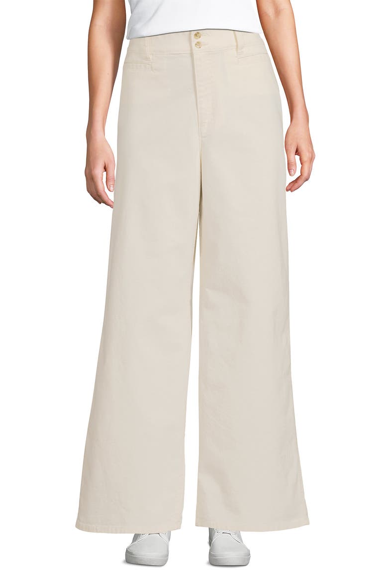 Stretch Canvas High Rise Wide Leg Pants, Main, color, Natural