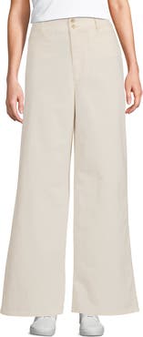 Lands' End Stretch Canvas High Rise Wide Leg Pants