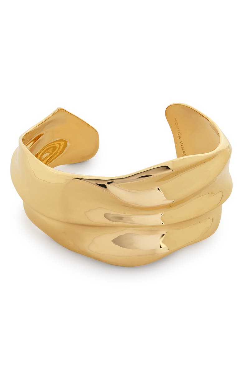 Monica Vinader Nomade Bold Cuff Bracelet, Main, color, 18K Gold Vermeil