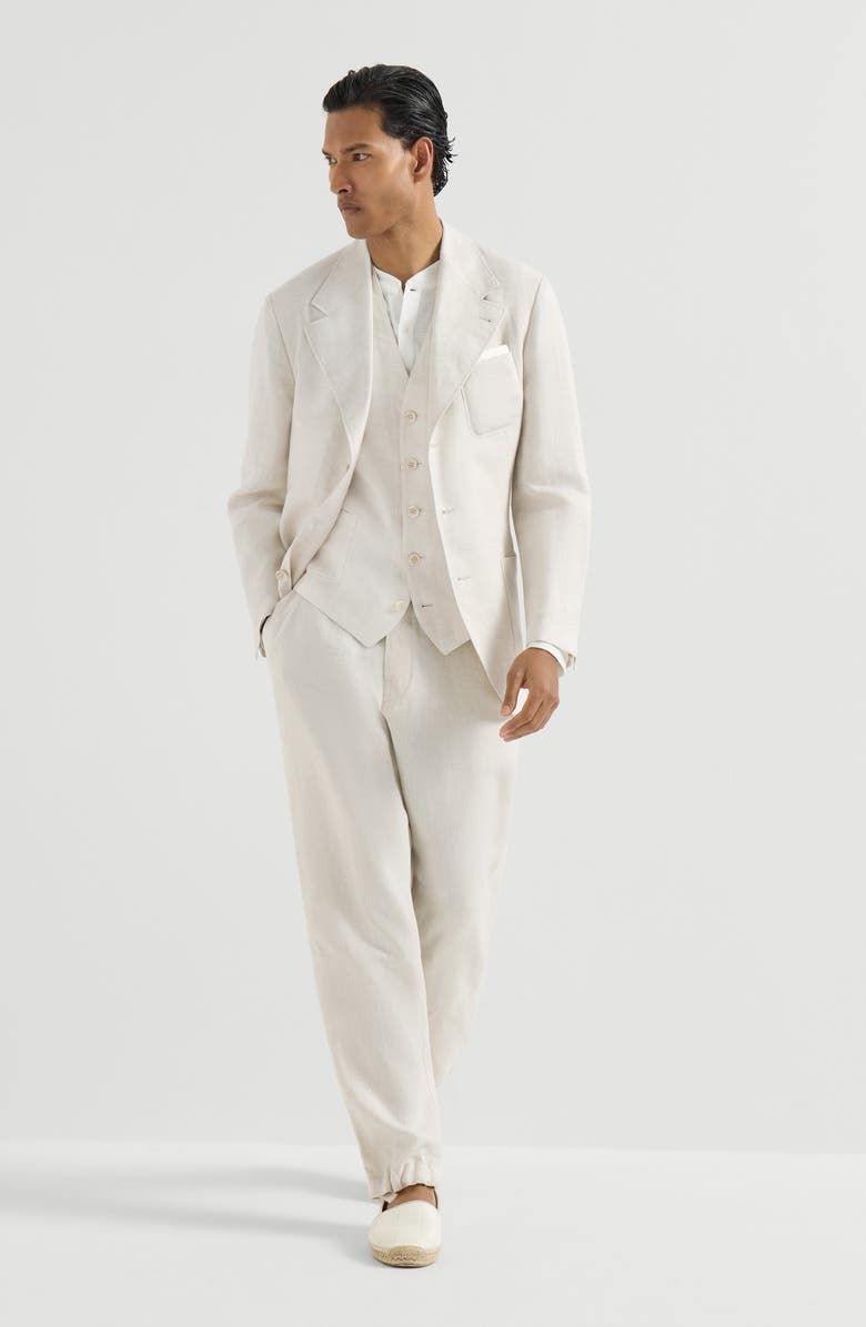 Brunello Cucinelli Chevron unlined blazer, Alternate, color, Shell
