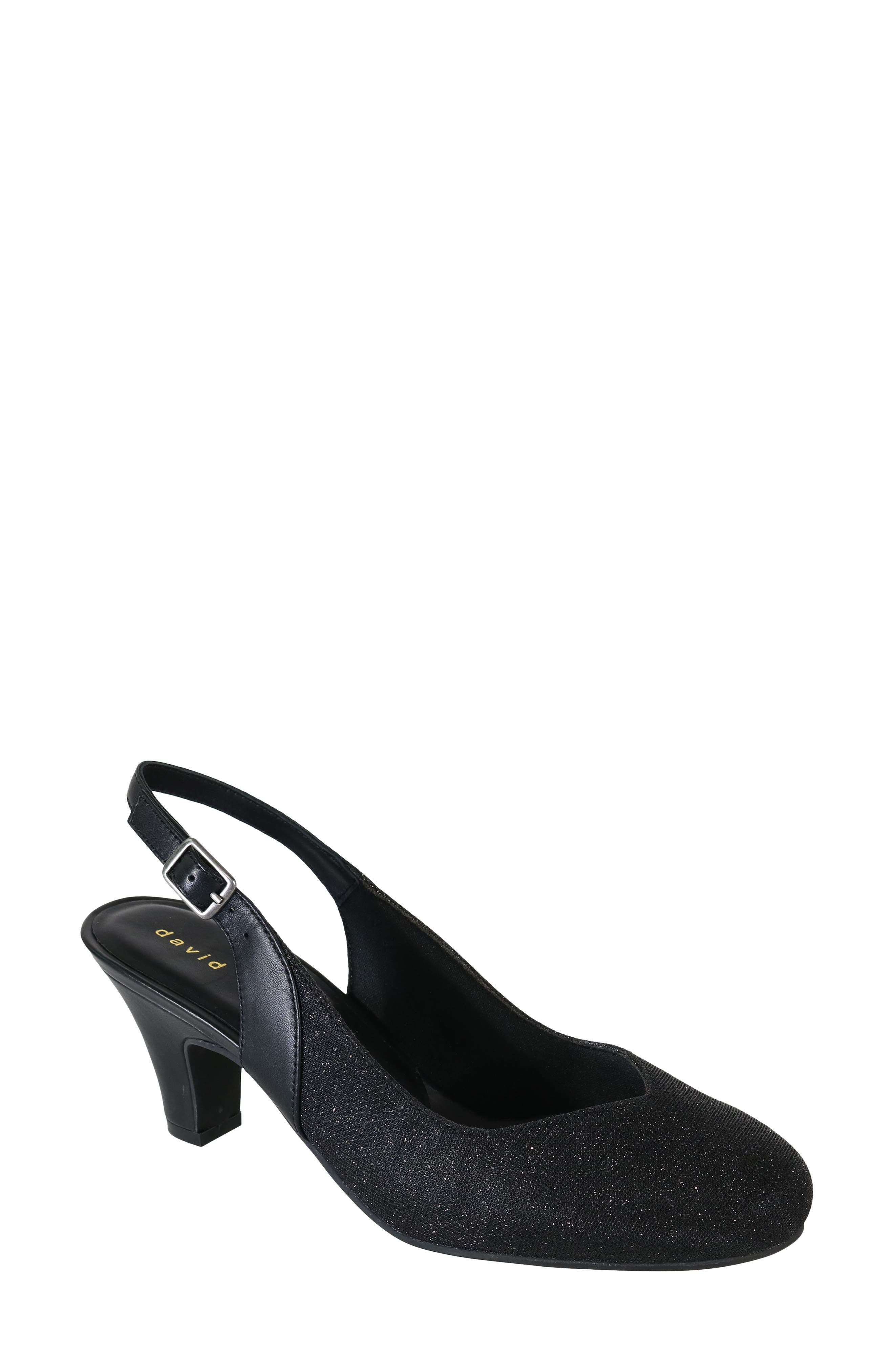 David Tate Avenue Slingback Pump, Main, color, Black Sparkle