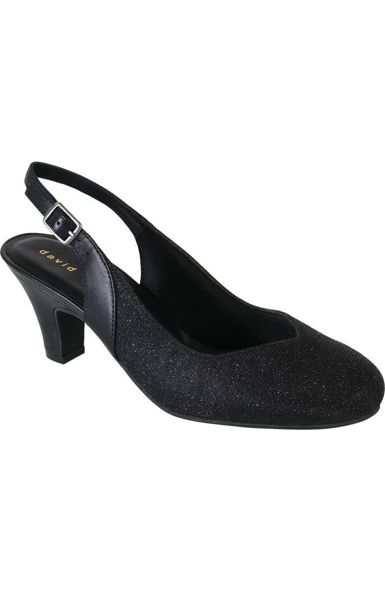 David Tate Avenue Slingback Pump, Main, color, Black Sparkle