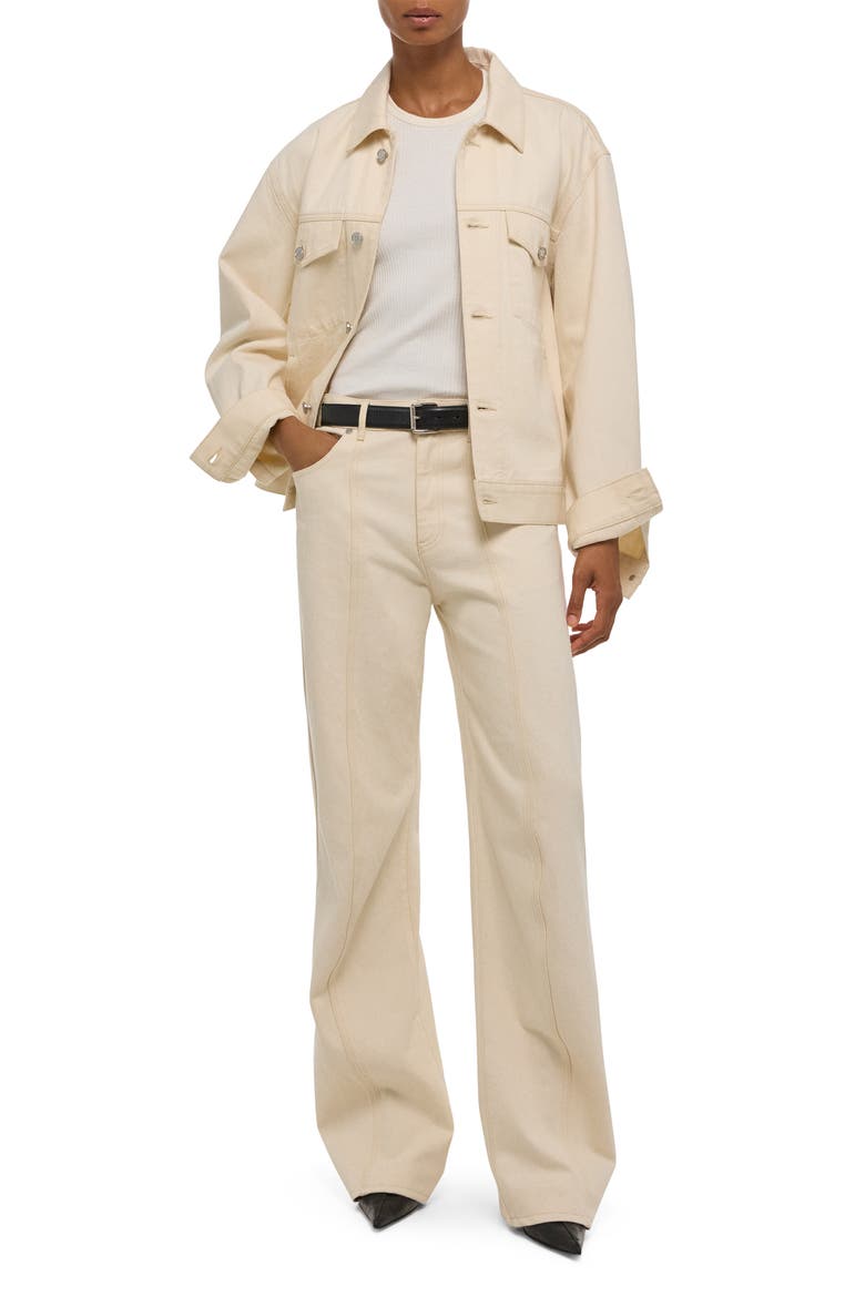 Classic Denim Trucker Jacket, Alternate, color, ECRU