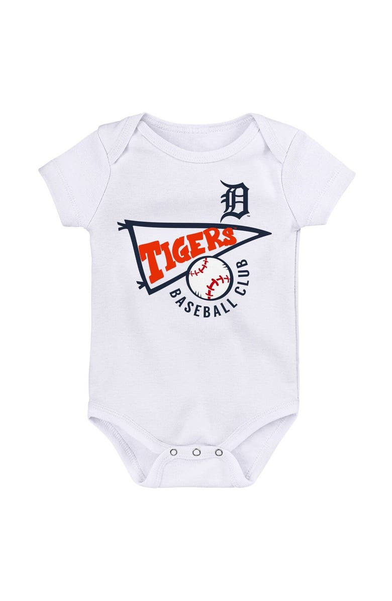 Outerstuff Infant Orange/White/Heather Gray Detroit Tigers Biggest Little Fan 3-Pack Bodysuit Set, Alternate, color, Orange