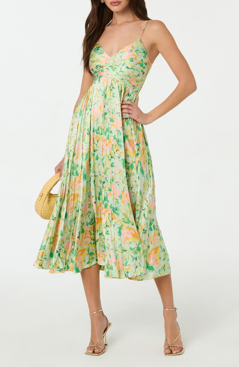 ASTR the Label Maeve Midi Dress, Alternate, color, Light Green Floral