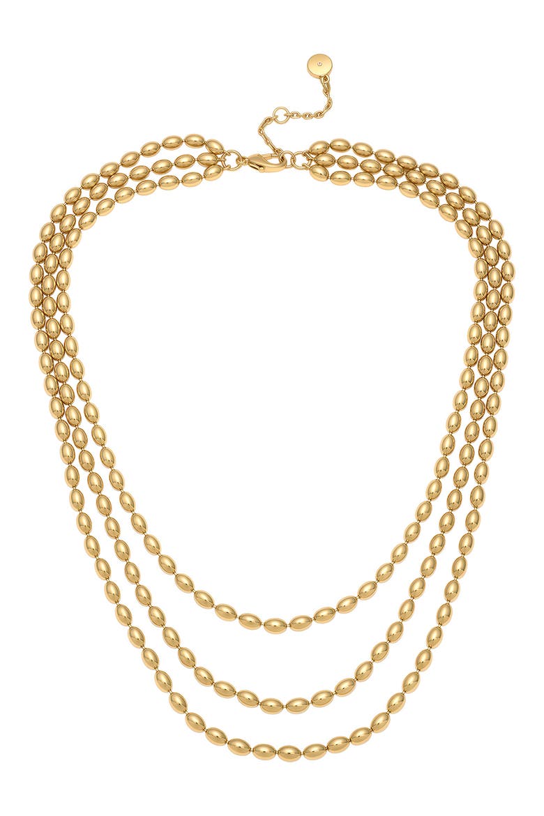 Layered Beaded Necklace, Main, color, GOLD