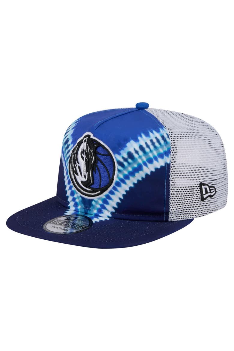 Men's New Era Navy/Blue Dallas Mavericks Throwback Dye Golfer Snapback Hat, Main, color, Navy