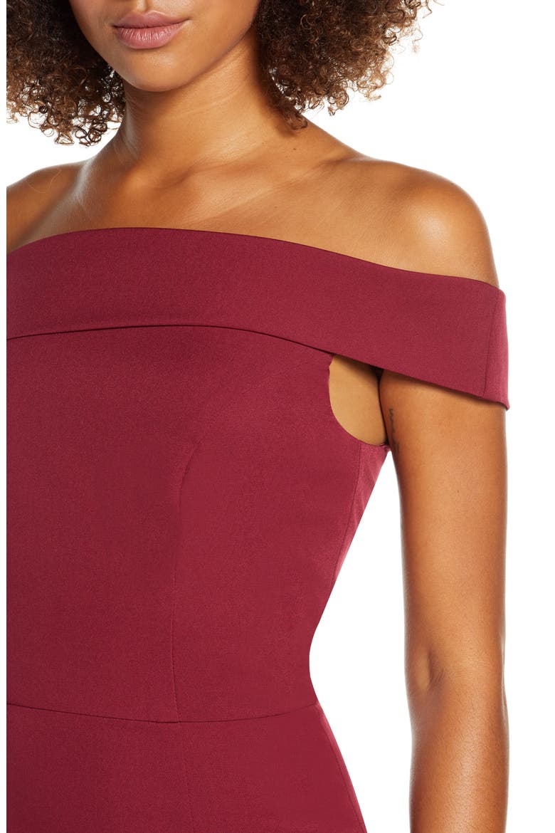Roz Off the Shoulder Mermaid Gown, Alternate, color, BURGUNDY