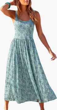 LASCANA Women's Printed Scoop Neck Dress