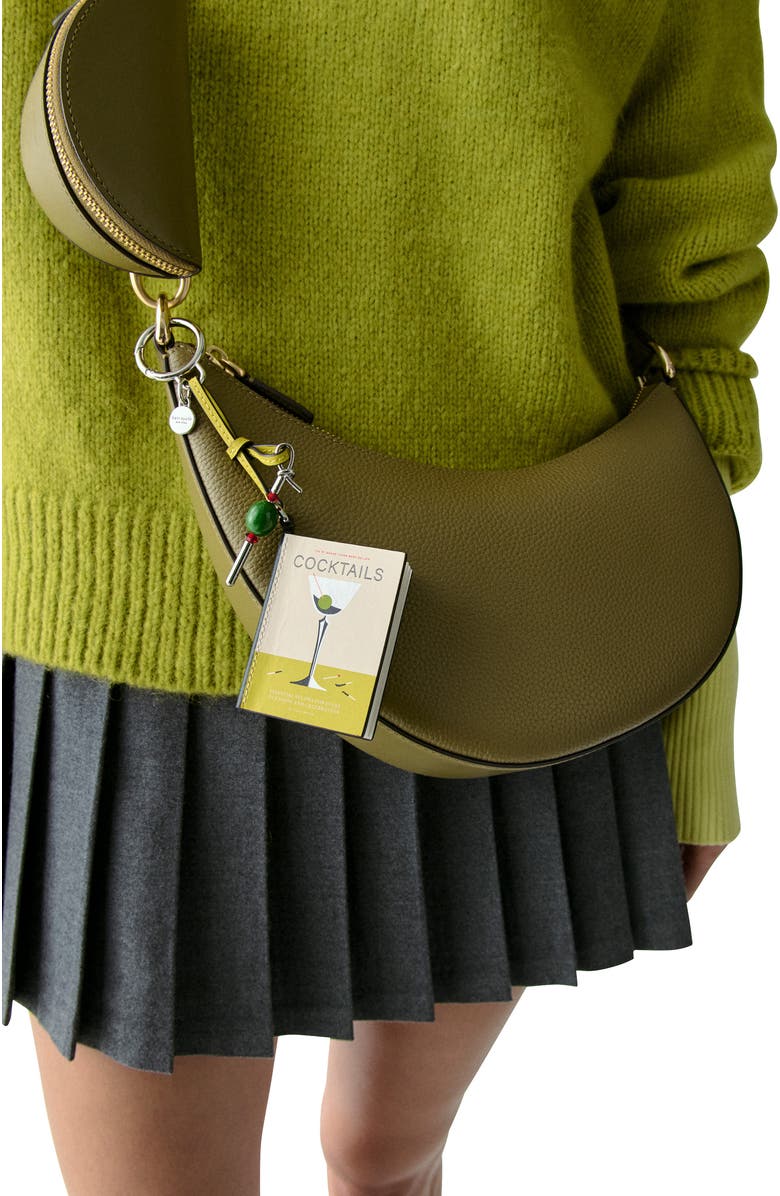 Kate Spade New York charmed cocktail leather bag charm, Alternate, color, Lime Slice Multi