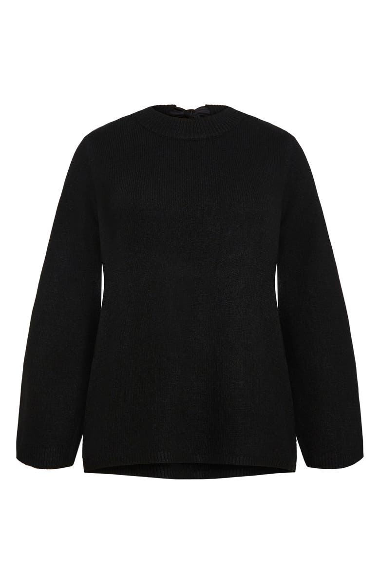 City Chic Bow Back Bell Sleeve Sweater, Alternate, color, 