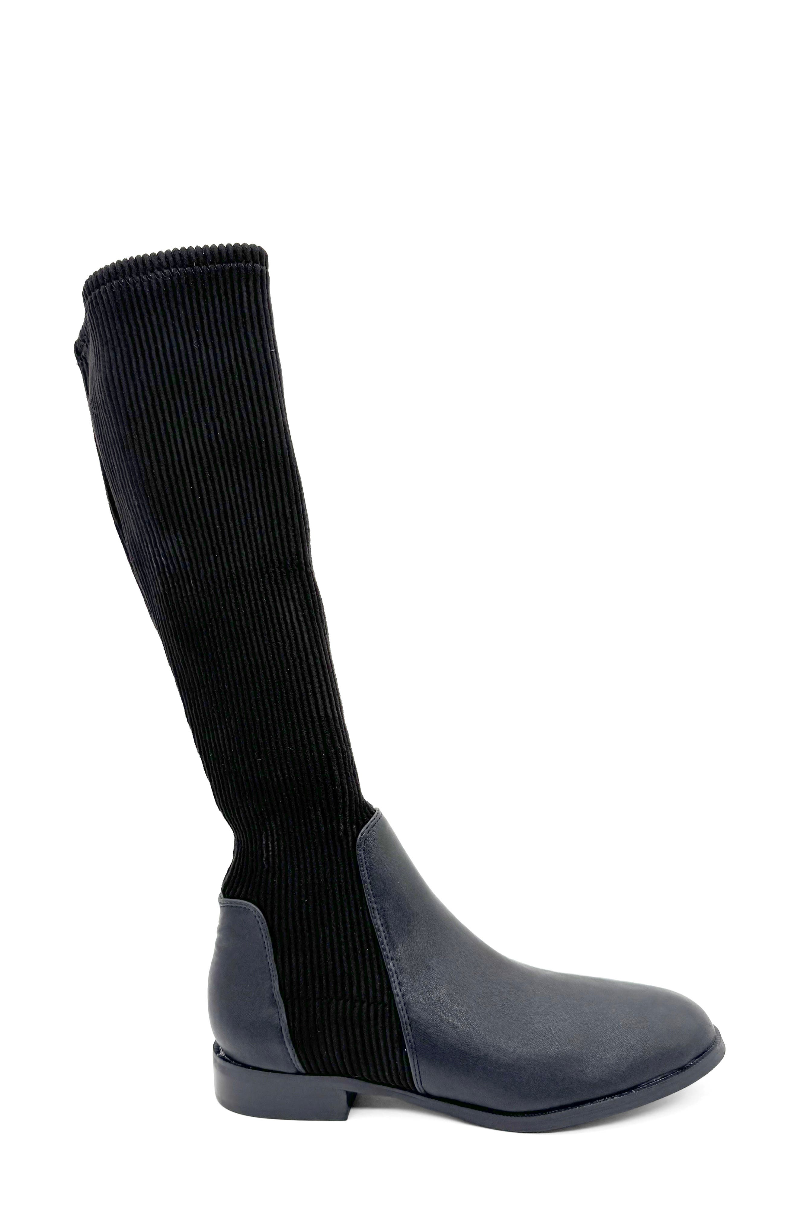CHELSEA CREW Rambler Knee High Boot, Alternate, color, Black Pu/ Micro