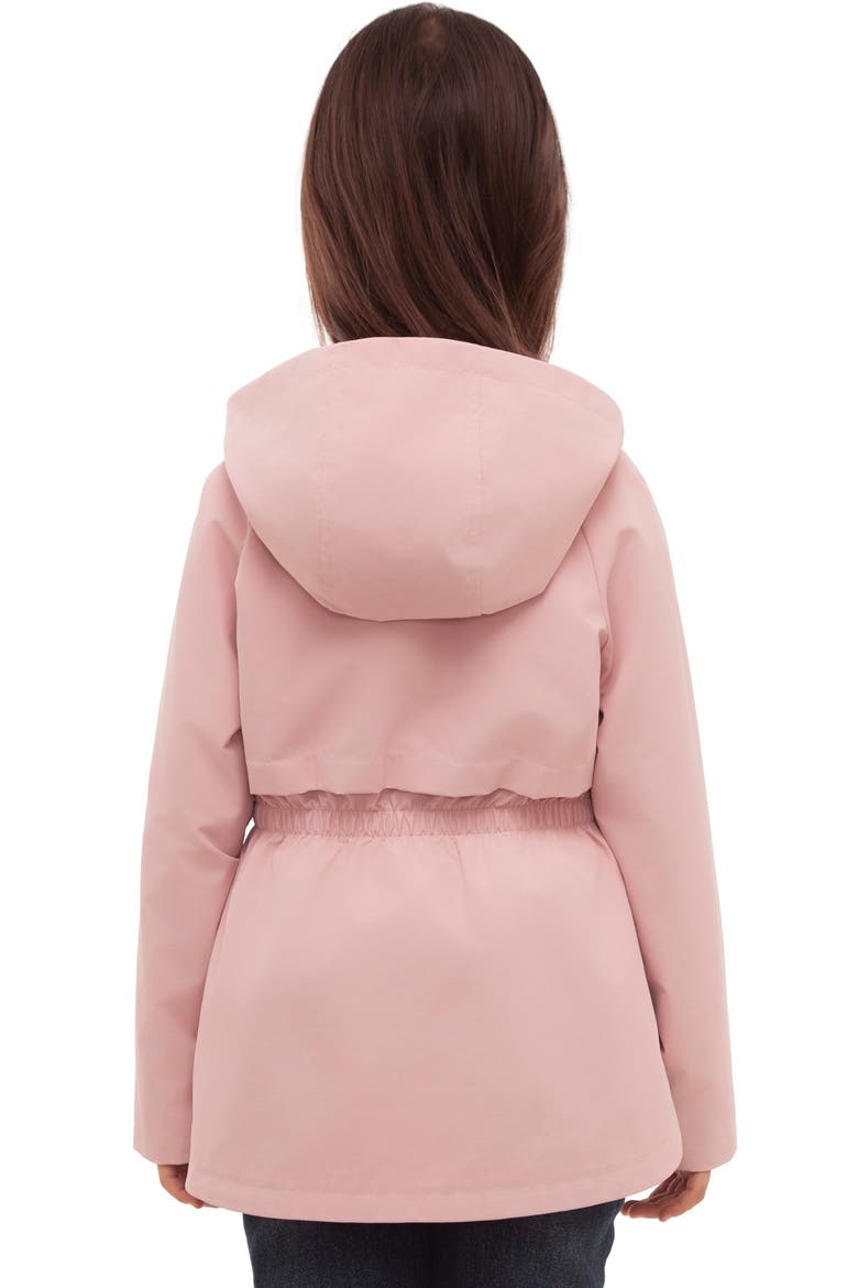 Kids' Trench Coat Hip-Length Hooded Jacket, Alternate, color, Pink