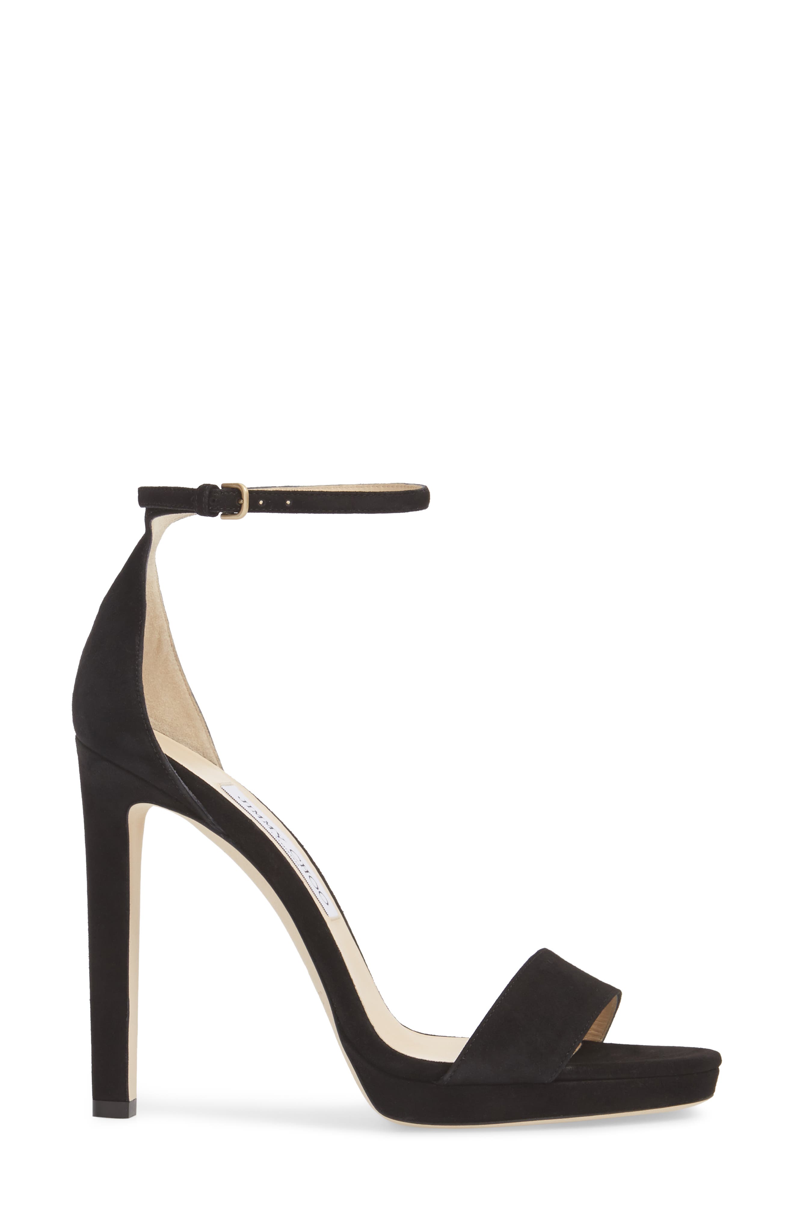 Misty Suede Platform Sandal, Alternate, color, BLACK