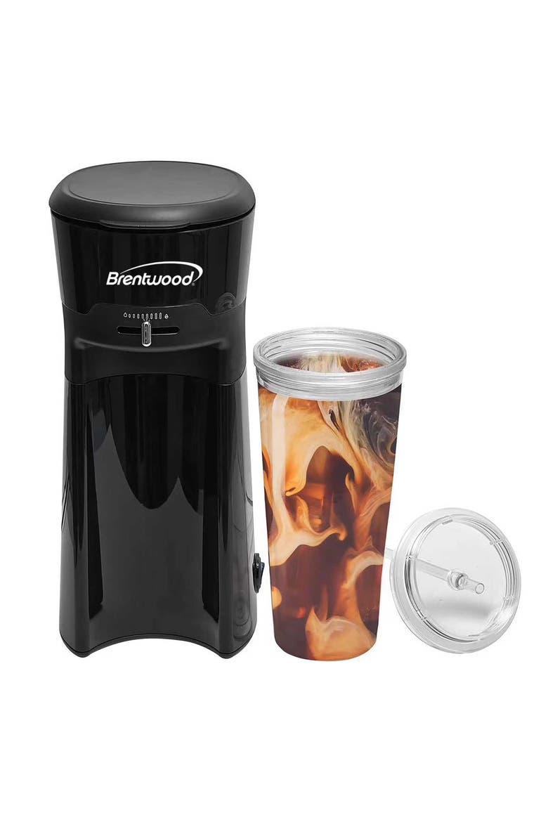 Single Serve Iced Coffee Tea Maker w/20 Oz Tumbler, Main, color, Black