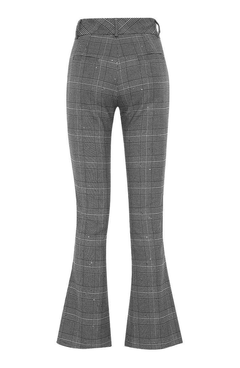 THEO The Label Eudora Cropped Sequined Prince Of Wales Pant, Alternate, color, Black