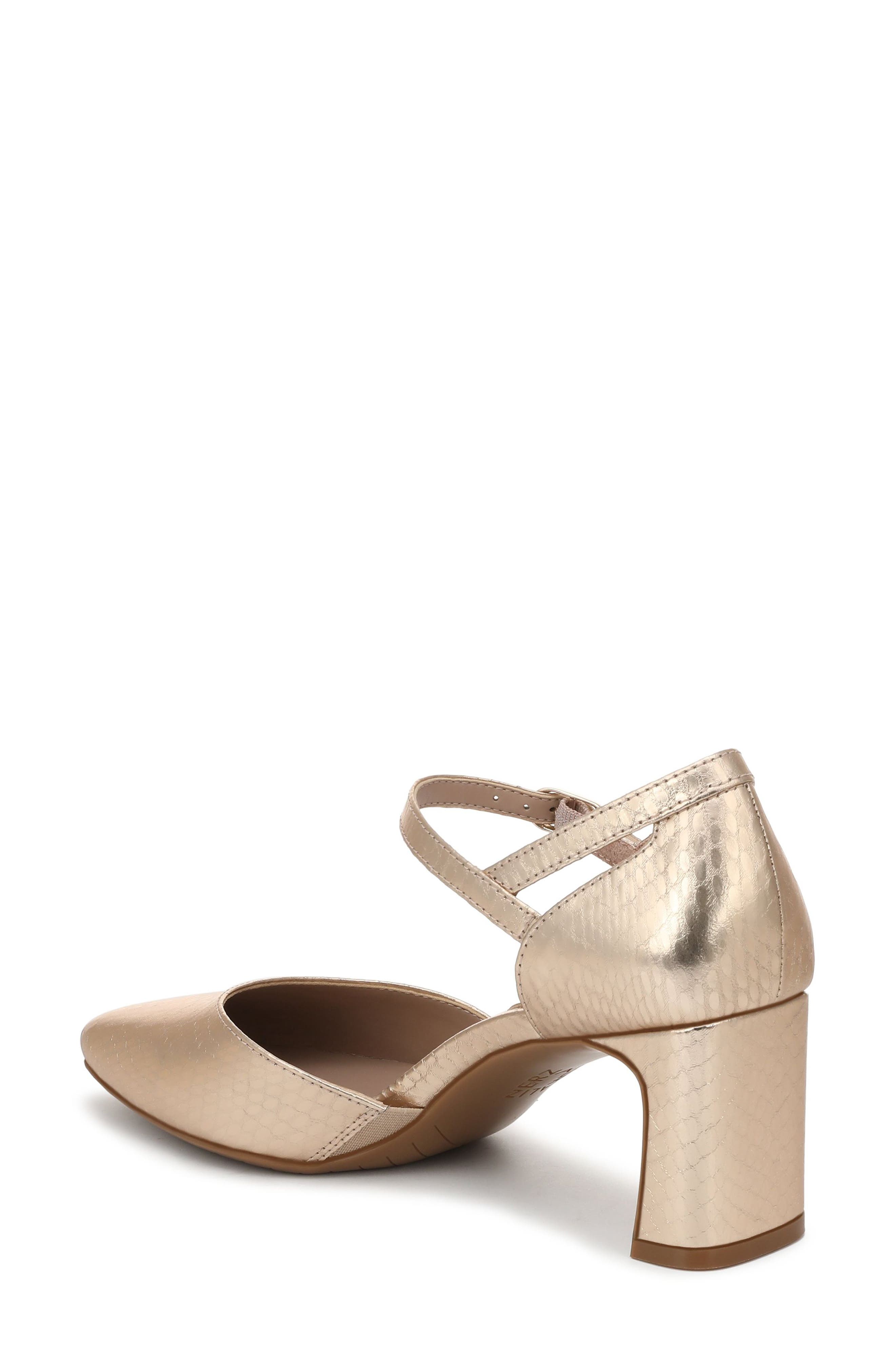 Naturalizer Yasmin Ankle Strap Dress Pump - WIde Width Available, Alternate, color, Champagne Faux Leather