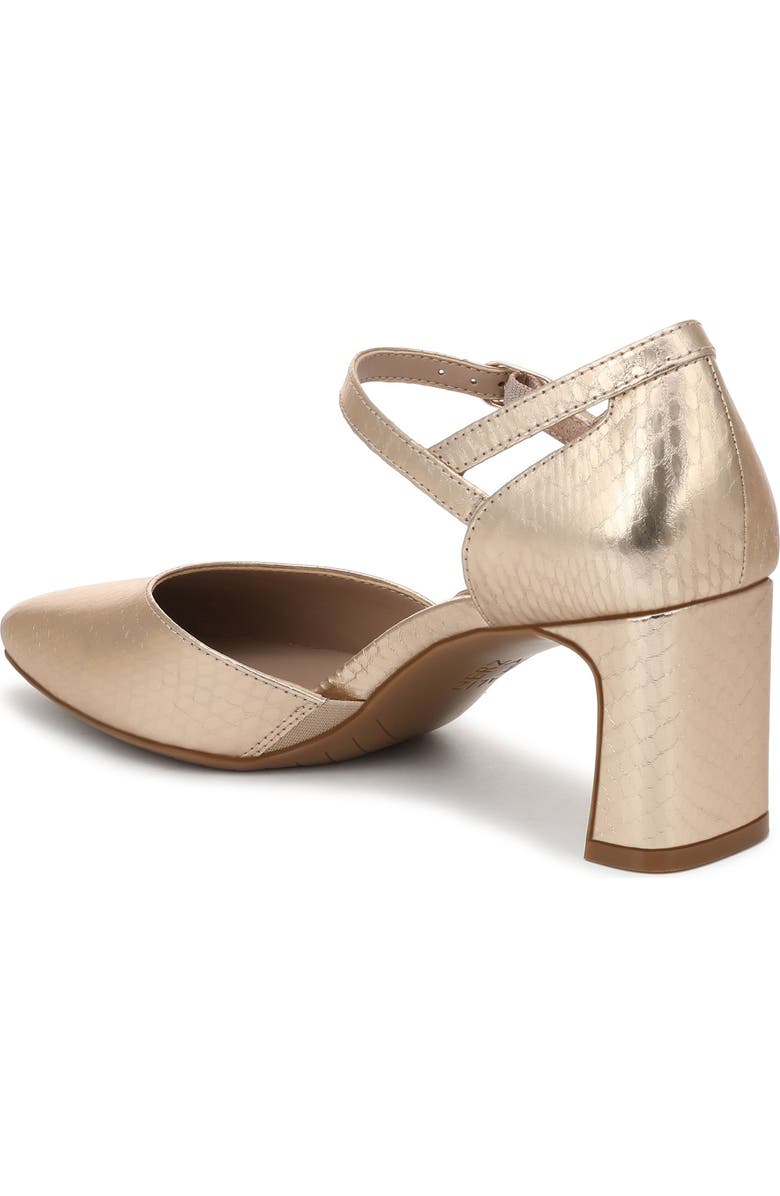 Naturalizer Yasmin Ankle Strap Dress Pump - WIde Width Available, Alternate, color, Champagne Faux Leather