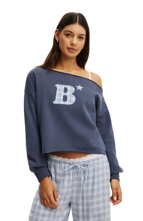 Women's Off The Shoulder Fleece Jumper
