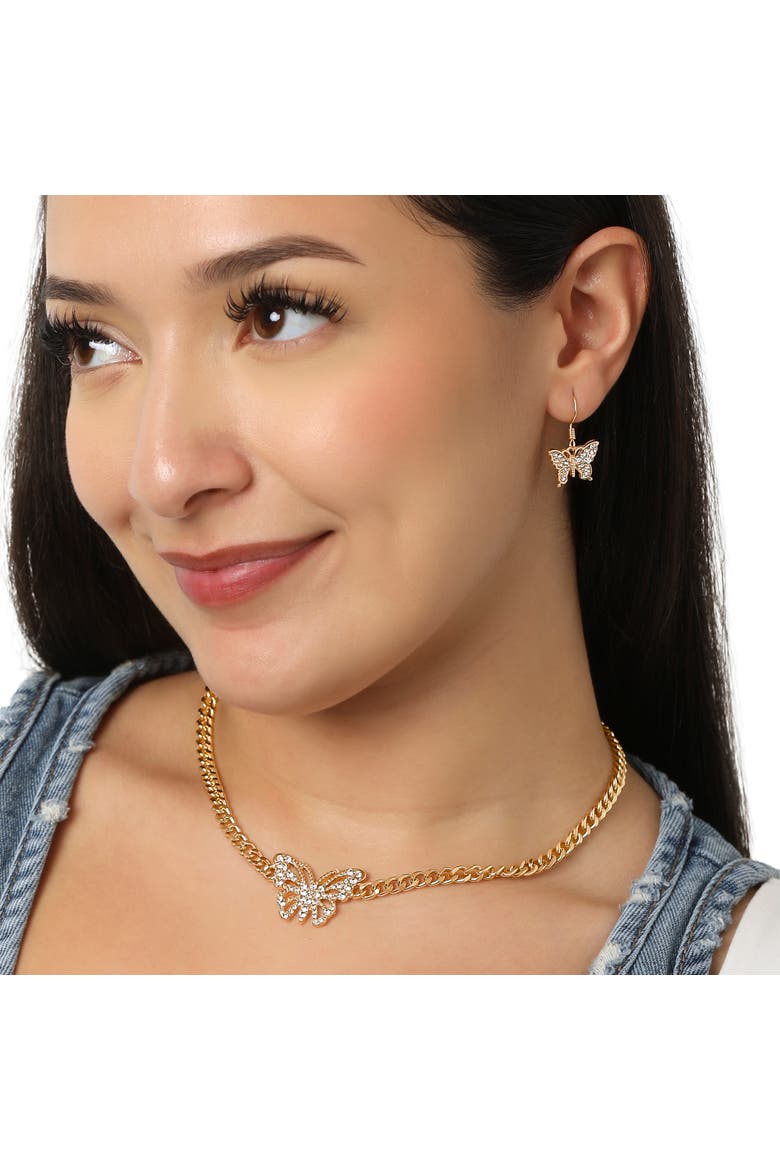 Gold-Tone Bow, Butterfly & Pearl Stud & Hoop Earring Set, 12 Pairs, Alternate, color, Gold
