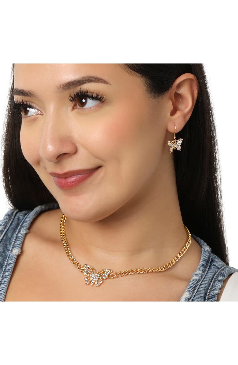 Jessica Simpson Gold-Tone Bow, Butterfly & Pearl Stud & Hoop Earring Set, 12 Pairs, Alternate, color, Gold