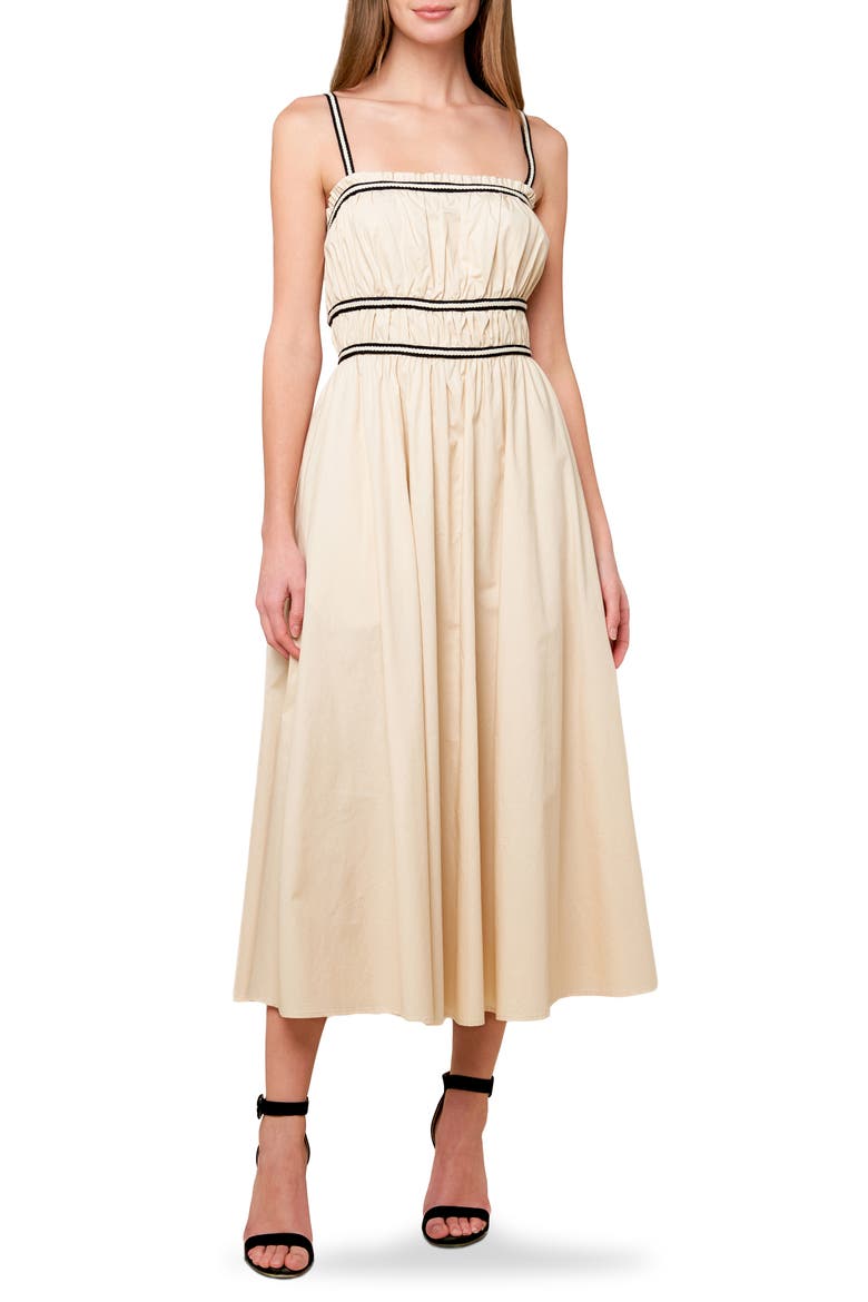 Woven Midi Dress, Main, color, CREAM