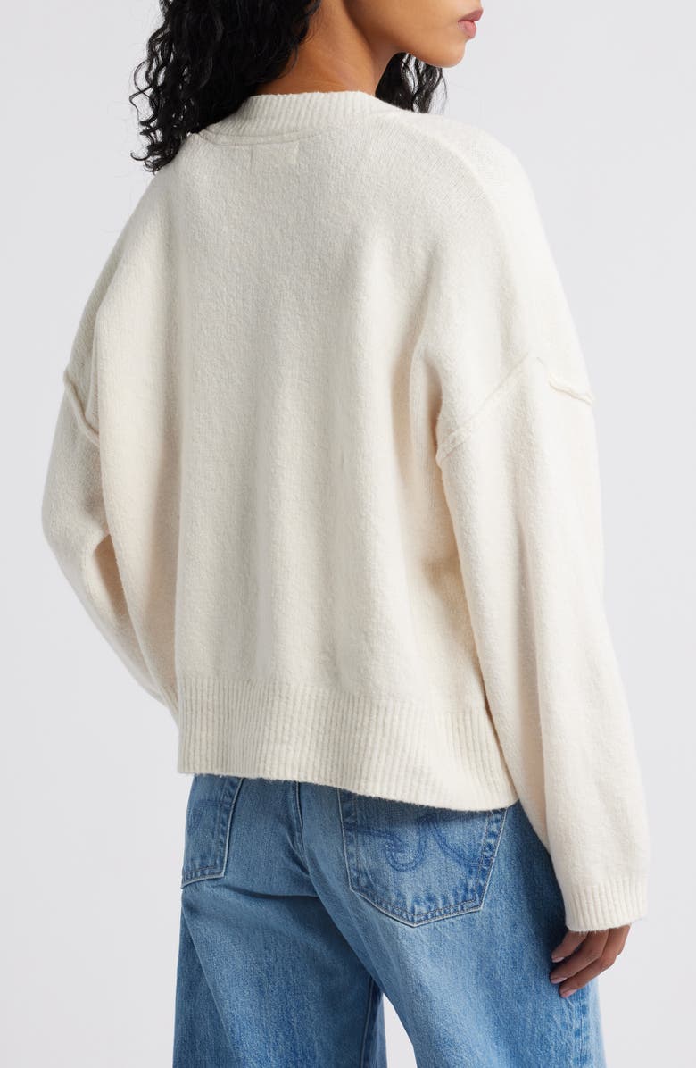 Free People Cool of the Night Cardigan, Alternate, color, Ivory