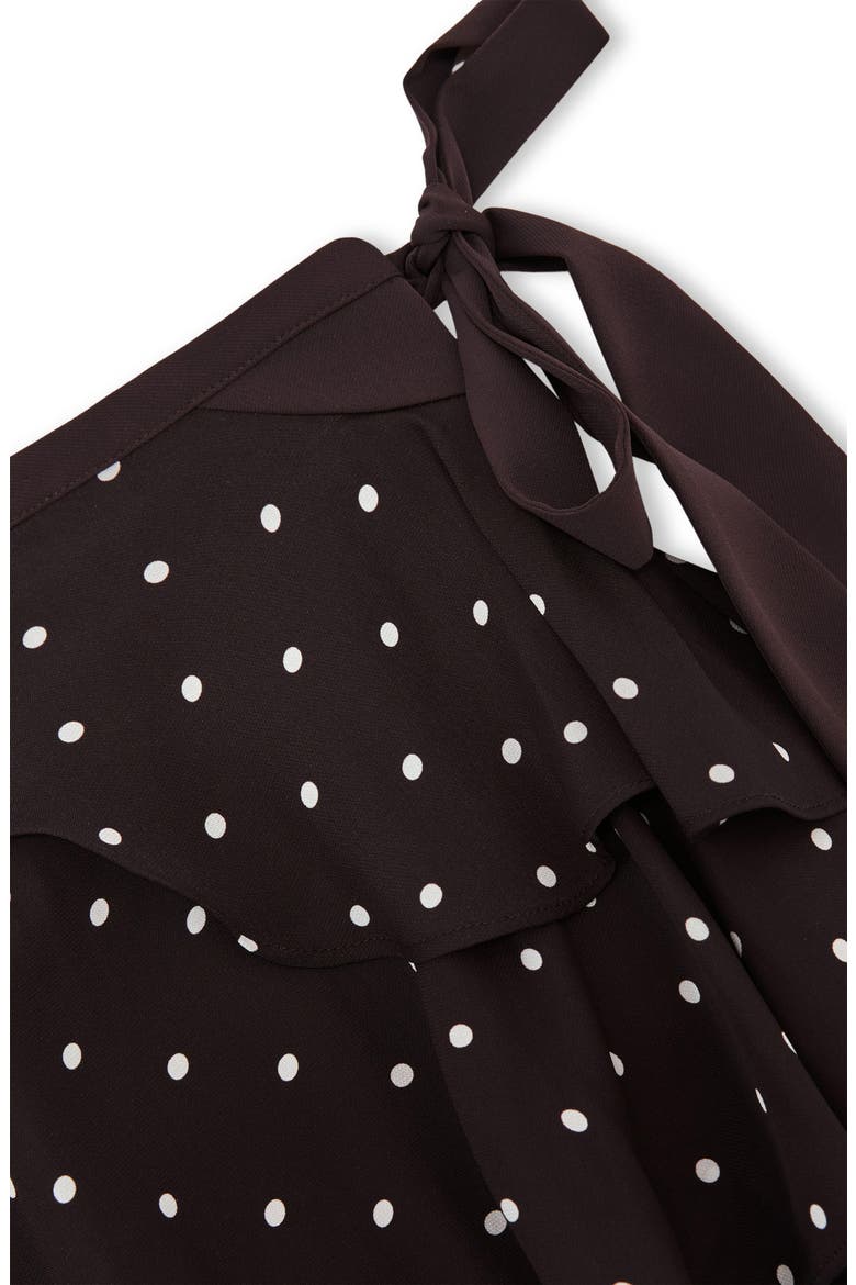 Cherie Polka Dot Tiered Ruffle Skort, Alternate, color, CHOCOLATE BROWN