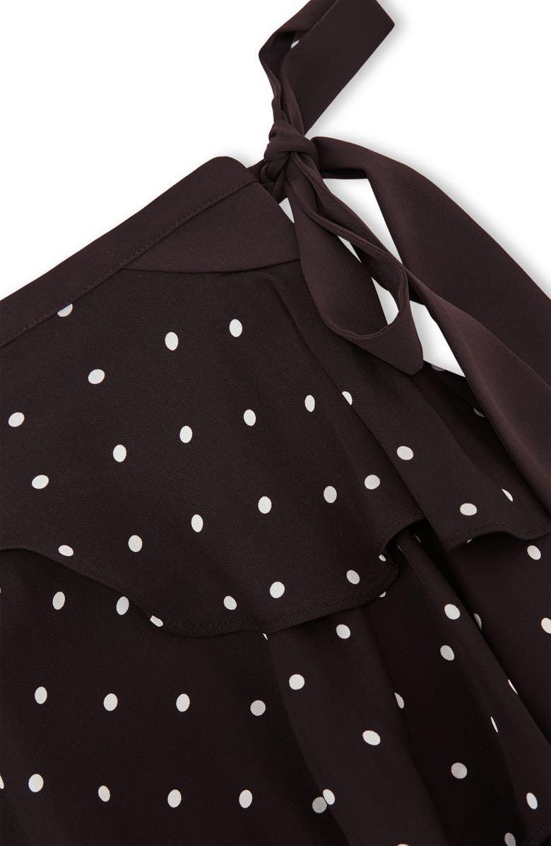 Reiss Cherie Polka Dot Tiered Ruffle Skort, Alternate, color, Chocolate Brown