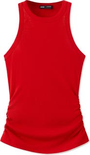 MANGO Starring Hailey Bieber Ruched Cotton Top