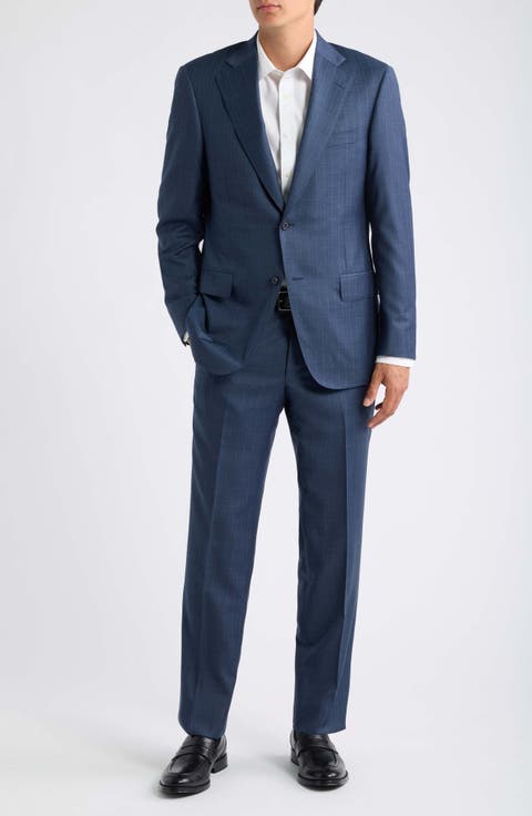 Navy Pinstripe Wool Suit