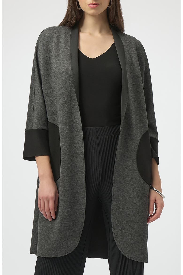Dolman Sleeve Open Front Cardigan, Main, color, GREY MELANGE/ BLACK