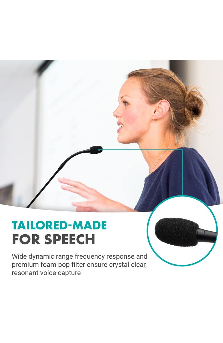 MOVO GM-5 USB Gooseneck Microphone for Computers, Alternate, color, Black