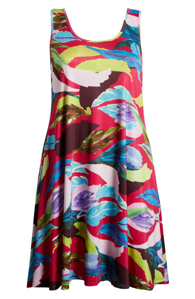 24seven Comfort Apparel Bright Stretch Sleeveless Dress, Alternate, color, 