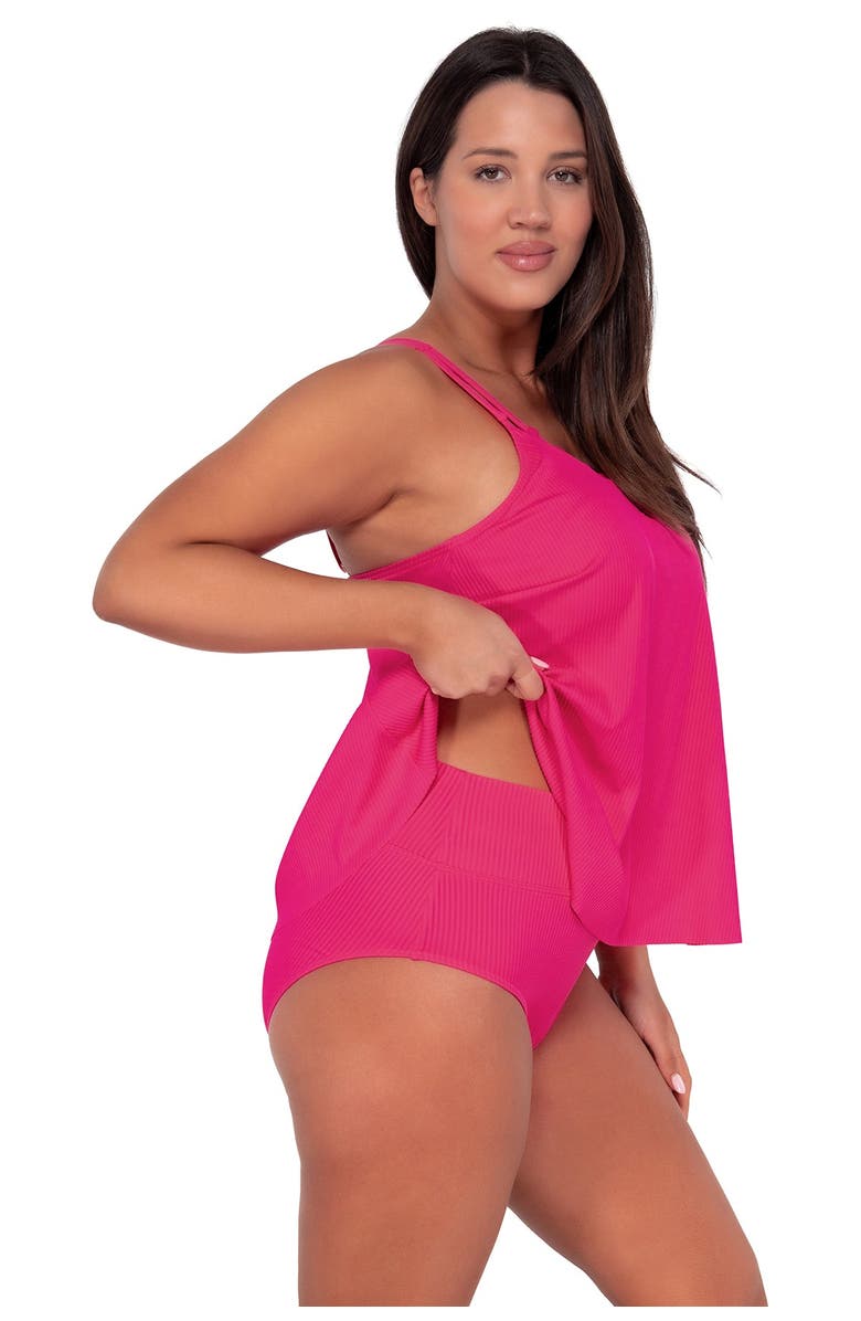 Sunsets Escape Sadie Tankini Swimsuit Top, Alternate, color, Begonia Sandbar Rib
